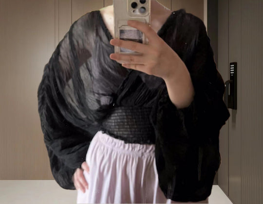 Damen Wickelbluse mit voluminösen Ärmeln und elegantem Design Heidi-Mode