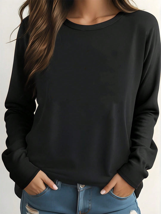 Damen Lässiges Langarmshirt mit elegantem Schnitt und komfortablem Stoff Heidi-Mode