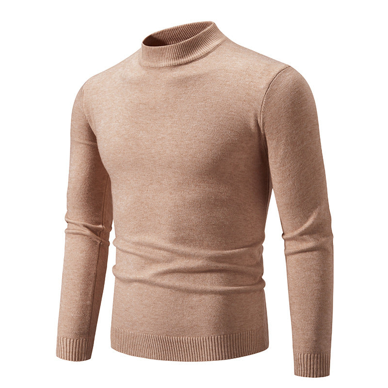 Herren Feinstrickpullover mit hohem Kragen und elastischen Bündchen Heidi-Mode