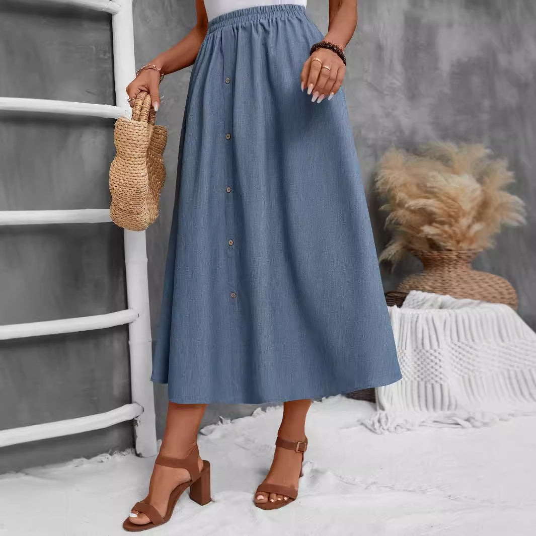 Damen Maxirock mit Knopfleiste Heidi-Mode