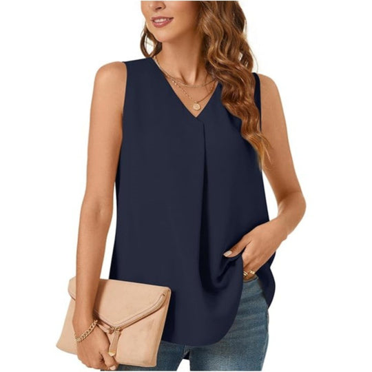 Damen Faltende Chiffon Bluse Heidi-Mode