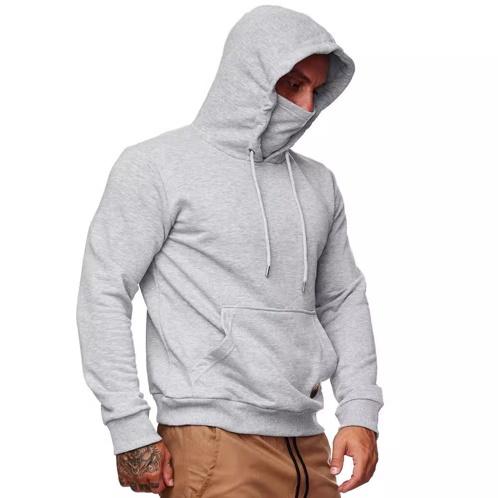 Herren Kapuzenpullover mit multifunktionalem Kragen Heidi-Mode