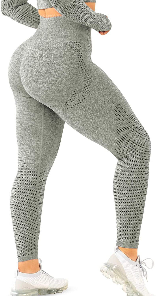 Damen Hohe Performance Fitnessleggings mit strukturierter Oberfläche Heidi-Mode