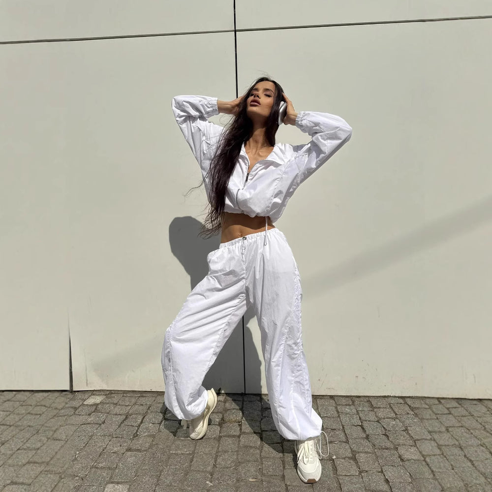 Damen modische cropped Trainingsjacke mit hochwertigen Reflektoren Heidi-Mode