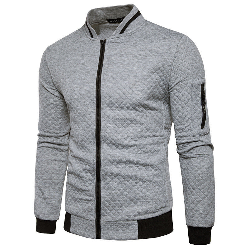 Herren modische Steppjacke mit durchgehendem Reißverschluss und Strukturdesign Heidi-Mode