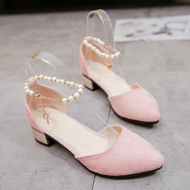 Damen Elegant geschnittene Pumps mit modischem Absatz und perlenverziertem Riemen Heidi-Mode