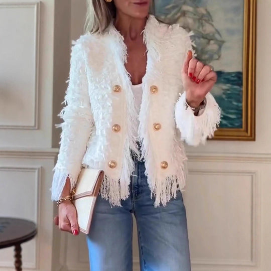 Damen modische Fransenjacke Heidi-Mode