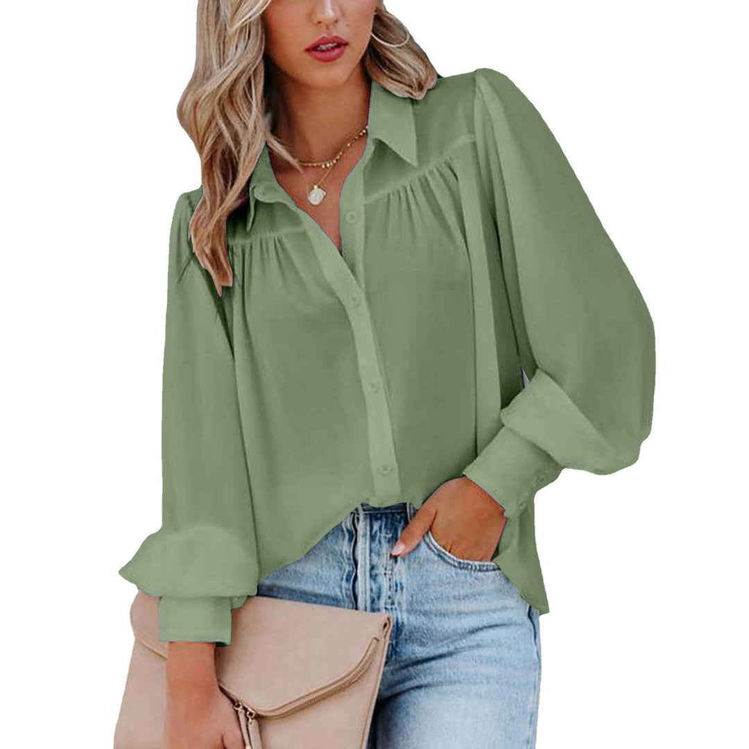 Damen Bluse mit voluminösen Ärmeln und eleganten Rüschendetails Heidi-Mode