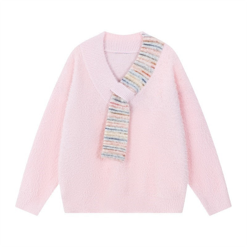 Damen Kuscheliger Pullover mit innovativem Schal-Detail Heidi-Mode