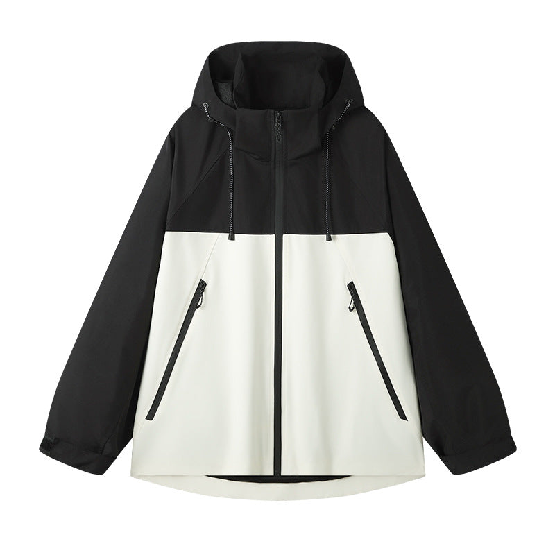 Damen technische Outdoor-Jacke mit verstellbarer Kapuze und funktionalen Reißverschlusstaschen Heidi-Mode