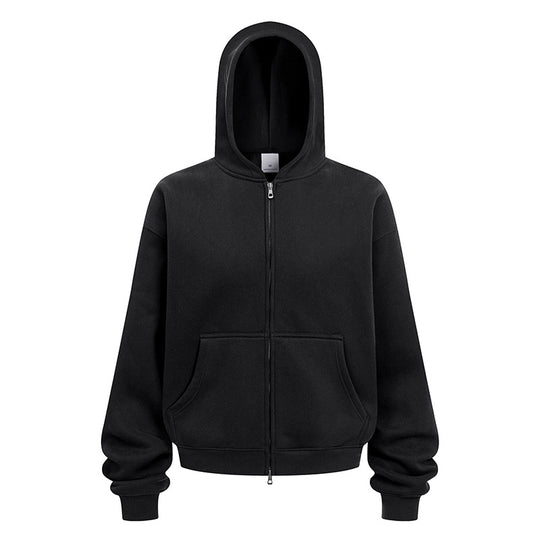 Damen entspannte Kapuzenjacke aus weichem Sweatmaterial mit praktischen Seitentaschen Heidi-Mode