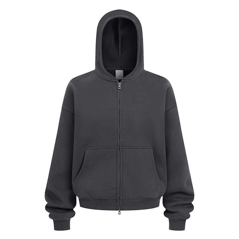 Damen entspannte Kapuzenjacke aus weichem Sweatmaterial mit praktischen Seitentaschen Heidi-Mode