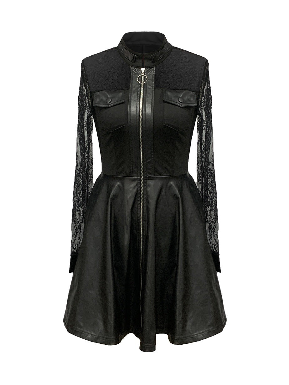 Damen Elegantes Kleid mit Spitzenärmeln und tailliertem Schnitt Heidi-Mode