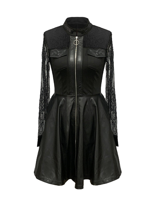 Damen Elegantes Kleid mit Spitzenärmeln und tailliertem Schnitt Heidi-Mode