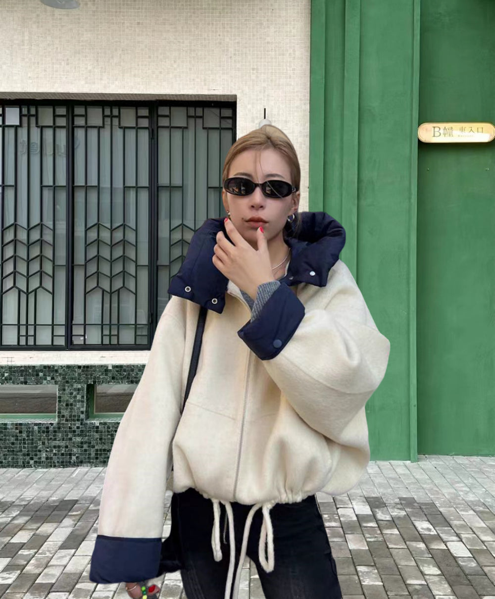 Damen Oversized Sweatjacke mit voluminösen Ärmeln und bequemen Taschen Heidi-Mode