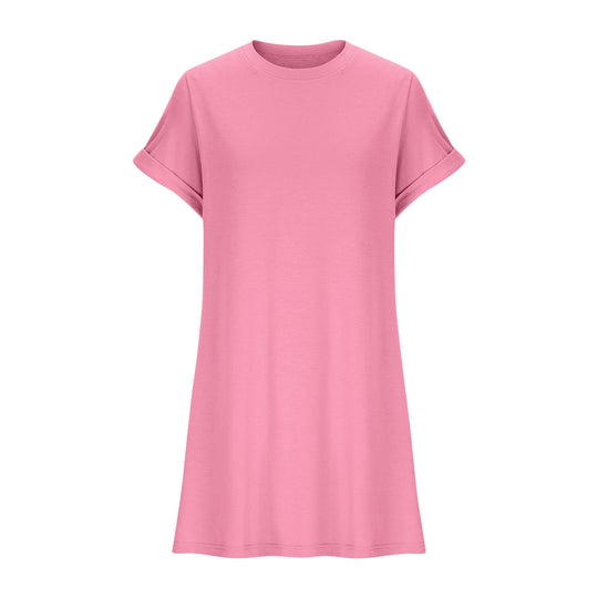 Damen lässiges T-Shirt Kleid mit praktischen Taschen Heidi-Mode