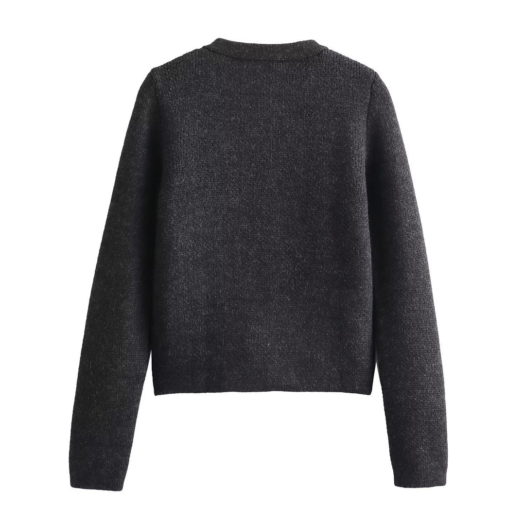 Damen Strickjacke mit dekorativen Knöpfen und Taschen Heidi-Mode