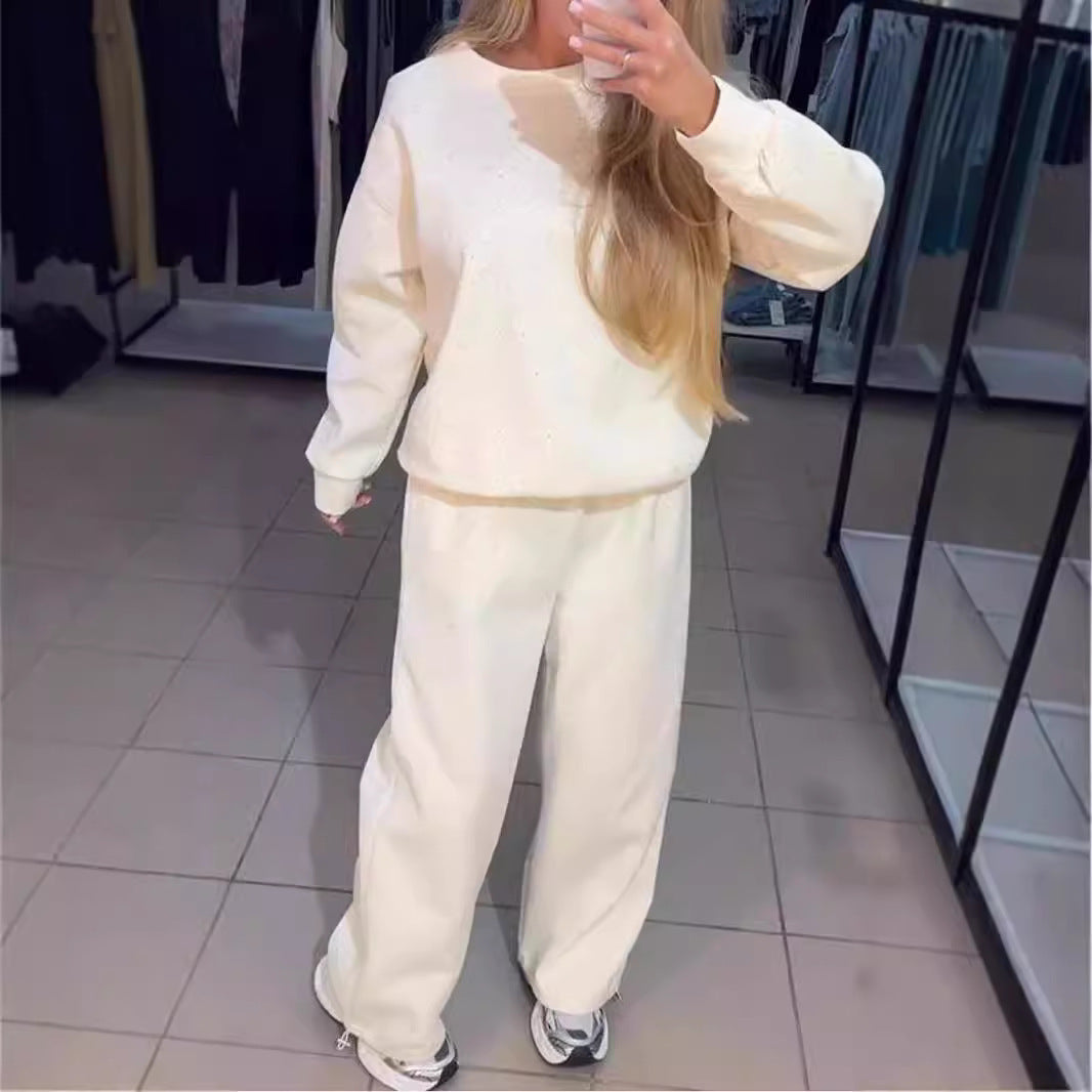 Damen Sportliches Lounge-Set mit gepunktetem Muster und elastischem Bund Heidi-Mode