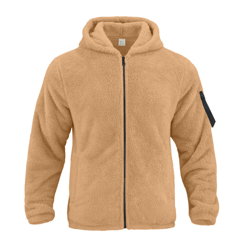 Herren Fleece-Hoodie mit kängurutasche und robustem Reißverschluss Heidi-Mode