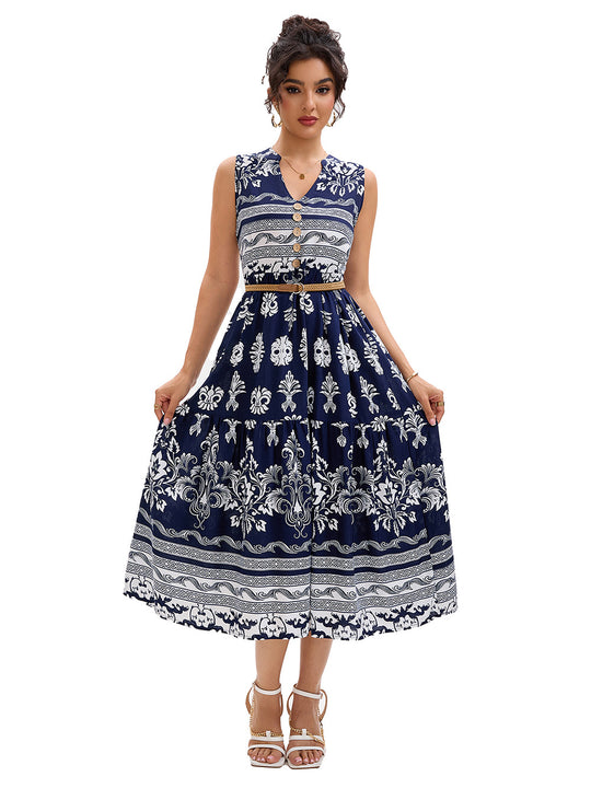 Damen Midikleid mit floralen Mustern Heidi-Mode