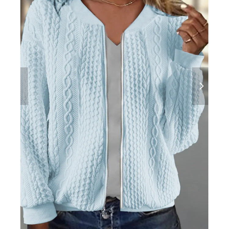 Damen Strickjacke mit modernem Kabelstrickmuster und eleganter Schnittführung Heidi-Mode