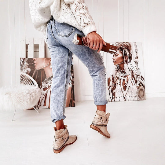 Damen Ripped Mom-Jeans mit hohem Bund und lässigem Schnitt Heidi-Mode