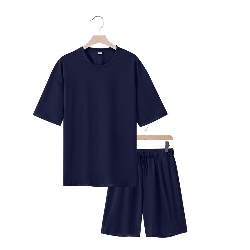 Herren Freizeit-Set mit bequemem T-Shirt und Shorts aus atmungsaktiver Baumwolle Heidi-Mode