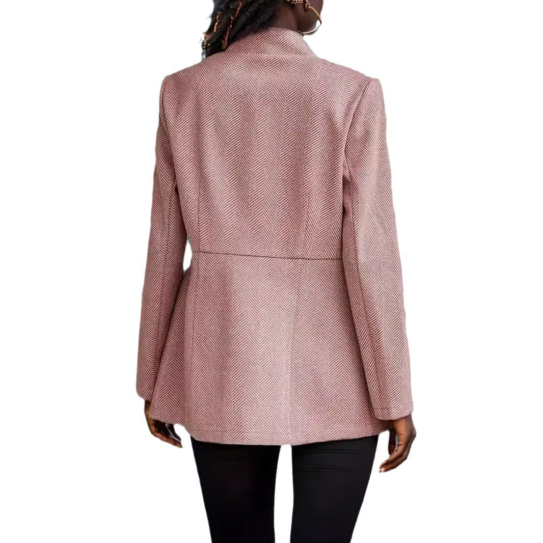 Damen eleganter Blazer mit Wabenstruktur und tailliertem Schnitt Heidi-Mode