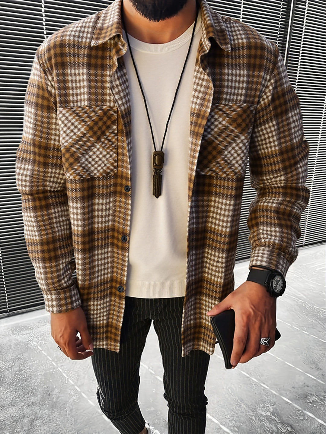 Herren Karierte Flanell Hemdjacke Heidi-Mode