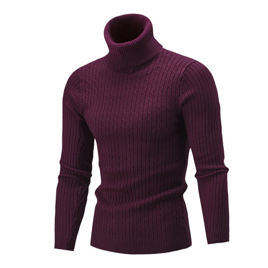 Herren rollkragen Pullover mit Zopfmuster Heidi-Mode