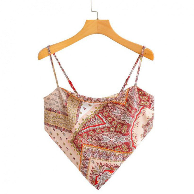 Femme Artistic Bandana Stil Crop Top Heidi-Mode