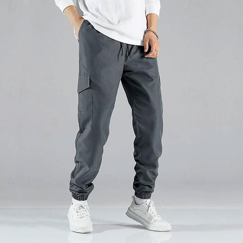Herren Cargo-Hose mit elastischem Bund und multifunktionalen Taschen Heidi-Mode