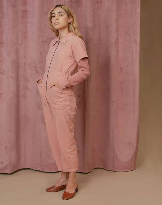 Damen legerer Jumpsuit mit praktischen Taschen und Reißverschluss Heidi-Mode