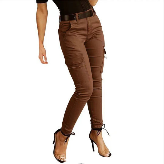 Damen Cargo-Hose mit figurbetontem Schnitt und vielen praktischen Taschen Heidi-Mode