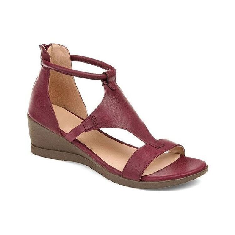 Damen Keil-Sandalen mit komfortablem Fußbett und verstellbaren Riemen Heidi-Mode