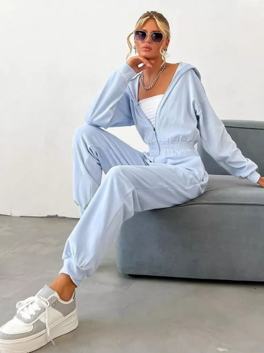 Damen Gemütlicher Fleece-Jumpsuit mit modernem Schnitt und praktischen Taschen Heidi-Mode
