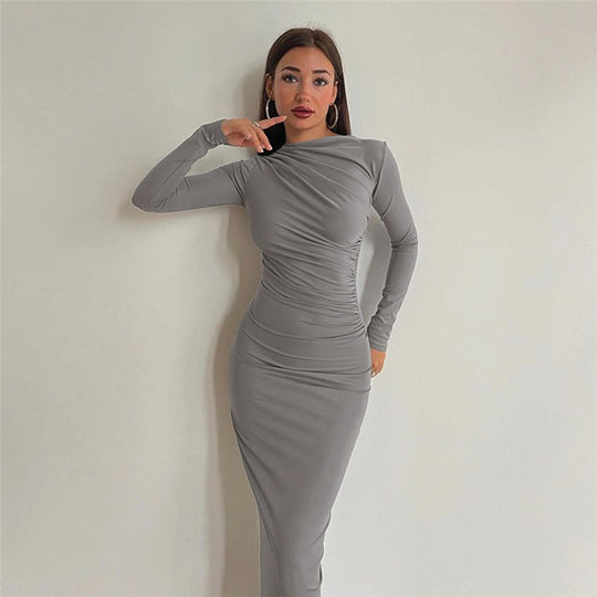 Damen Elegantes Wickelkleid mit langen Ärmeln und figurbetonendem Schnitt Heidi-Mode