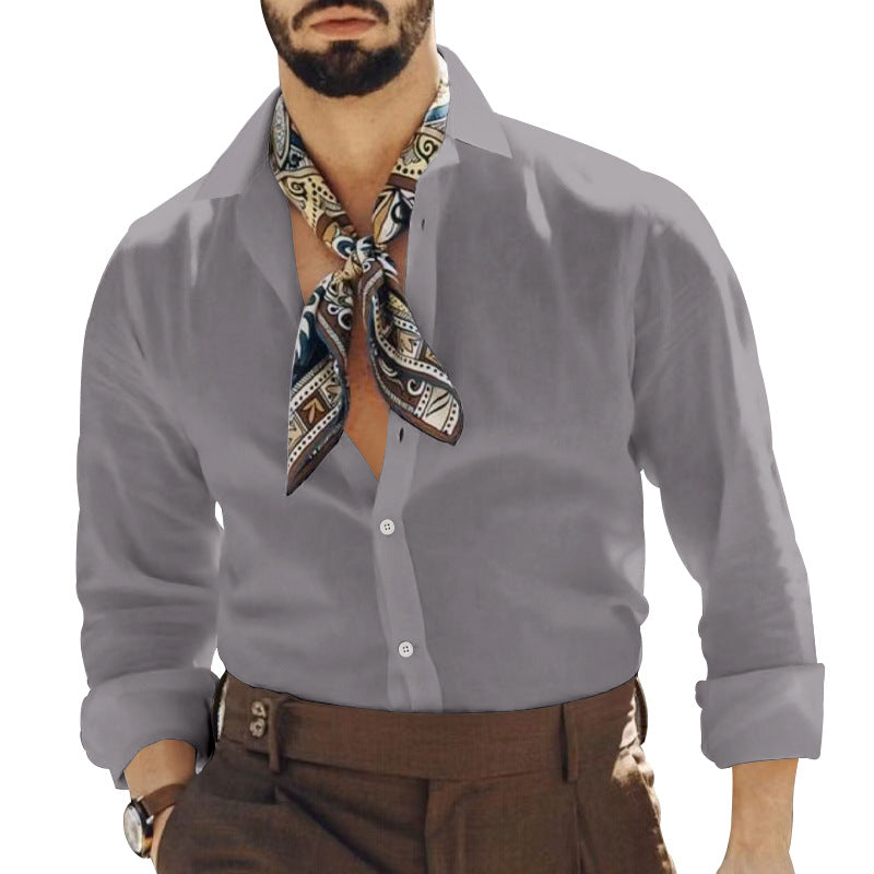 Herren elegantes Langarmhemd mit modernem Design und praktischen Details Heidi-Mode