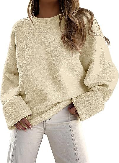 Damen gemütlicher Oversized Pullover mit strukturiertem Fleece Heidi-Mode