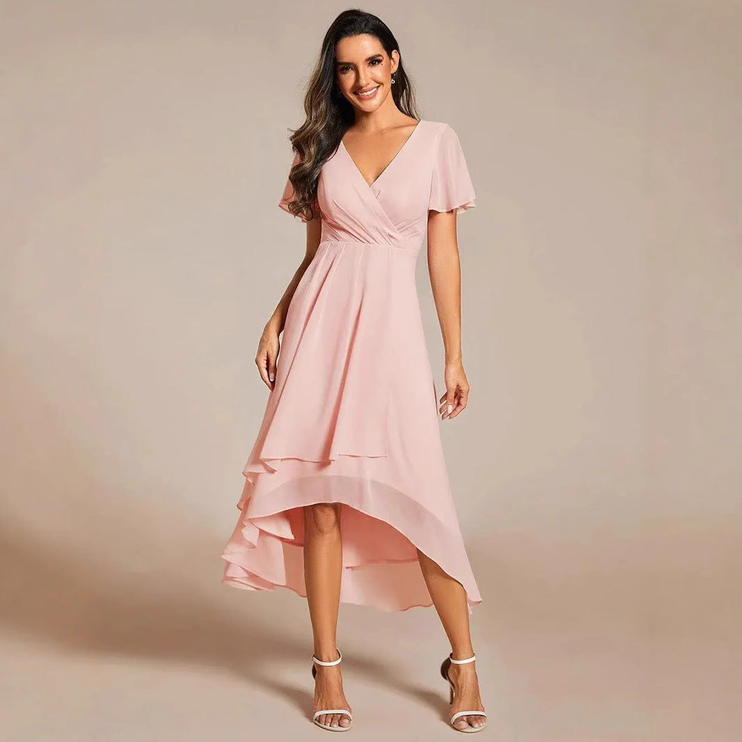 Damen Elegantes Wickelkleid mit asymmetrischem Saum Heidi-Mode