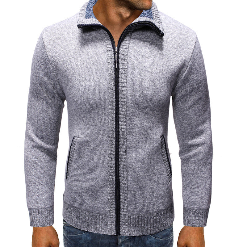 Herren Strickjacke mit Stehkragen und praktischen Taschen Heidi-Mode