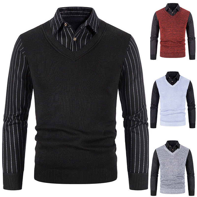 Herren eleganter V-Ausschnitt Pullover Heidi-Mode