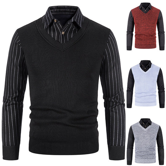 Herren eleganter V-Ausschnitt Pullover Heidi-Mode