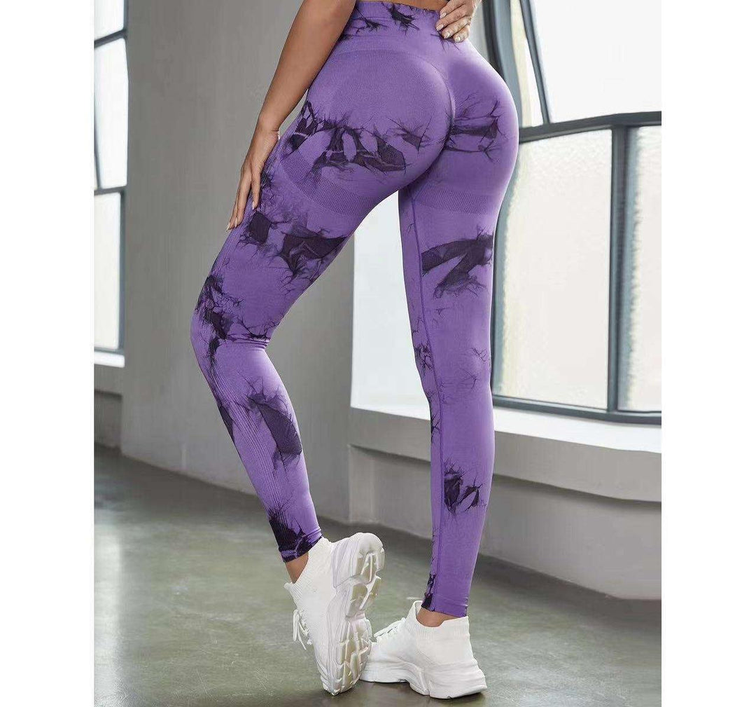 Damen Sportleggings im trendigen Grafikdesign mit hohem Bund und atmungsaktiven Materialien Heidi-Mode
