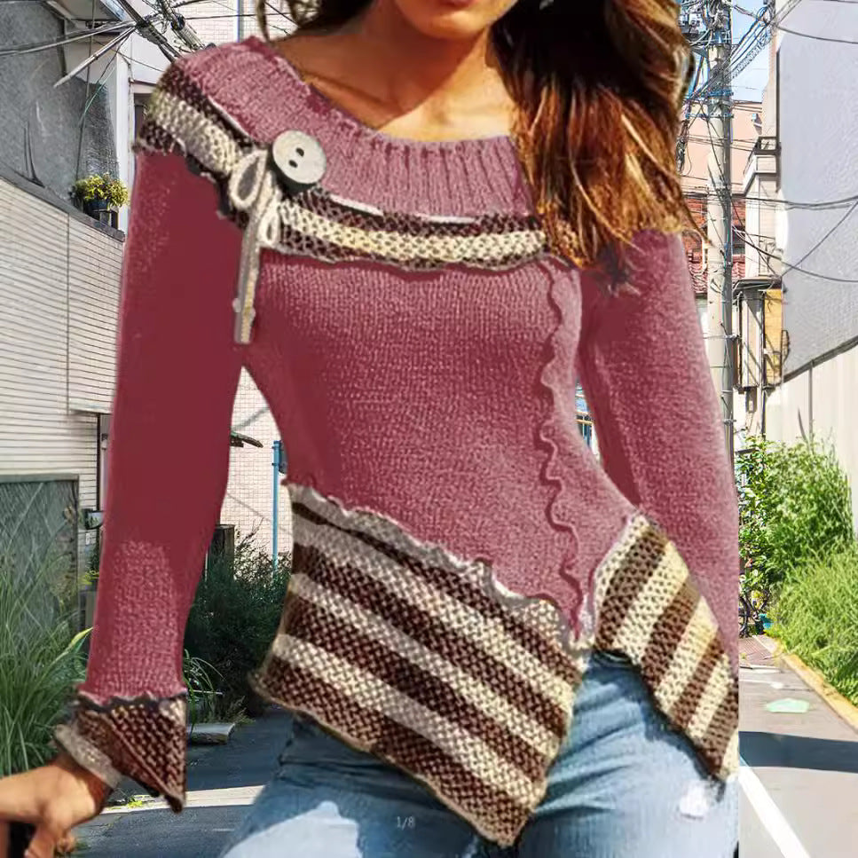 Damen Strickpullover mit kunstvollem Design und eleganten Details Heidi-Mode