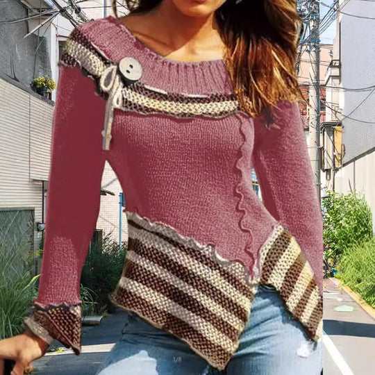 Damen Strickpullover mit kunstvollem Design und eleganten Details Heidi-Mode