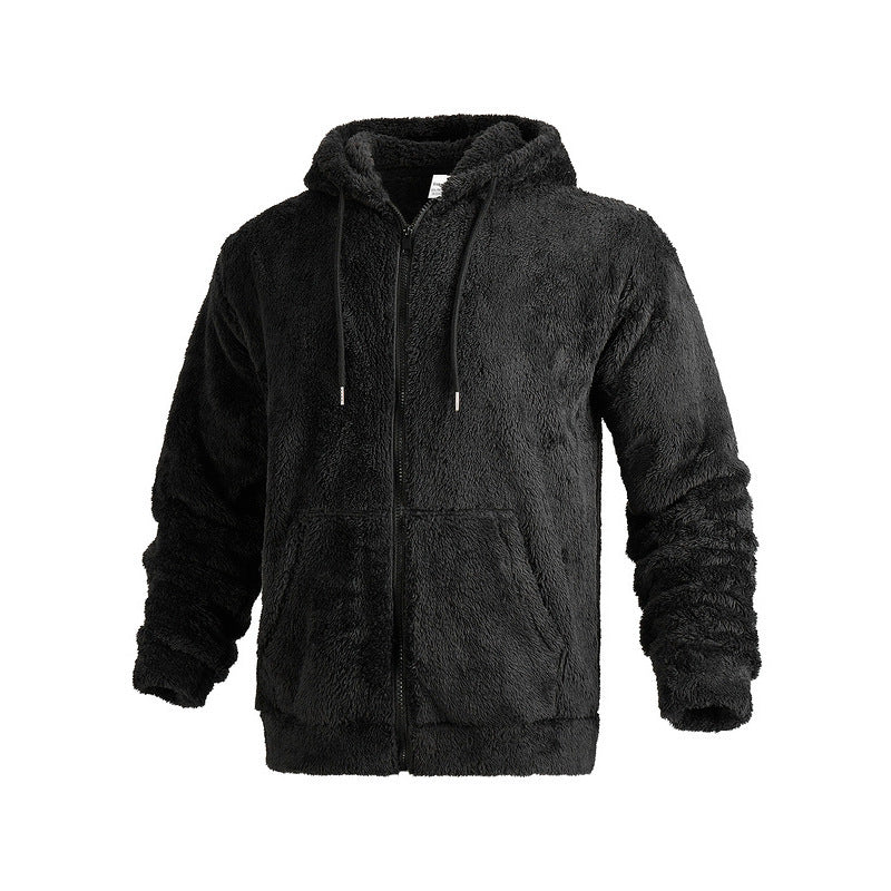 Herren Kuschelige Trainingsjacke mit Kapuze und weichem Fleece-Futter Heidi-Mode