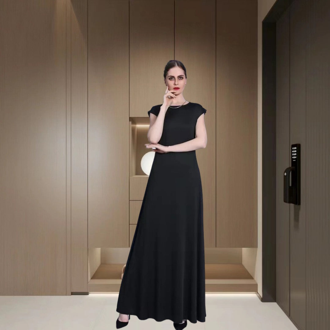 Damen Maxikleid mit minimalistischem Design und elegantem Schnitt Heidi-Mode