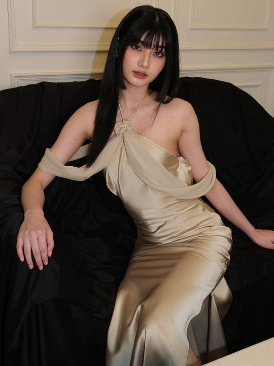 Damen Elegantes Maxikleid mit romantischem Wickel-Design und glamourösem Schnitt Heidi-Mode