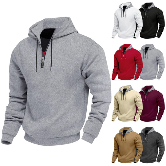 Herren Kapuzenpullover mit modernem Reißverschluss und atmungsaktiver Stoffqualität Heidi-Mode